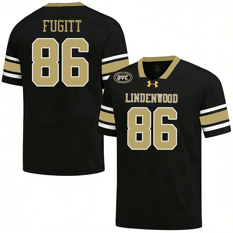 Lindenwood Lions #86 Darrin Fugitt College Football Jerseys,Uniforms-Black